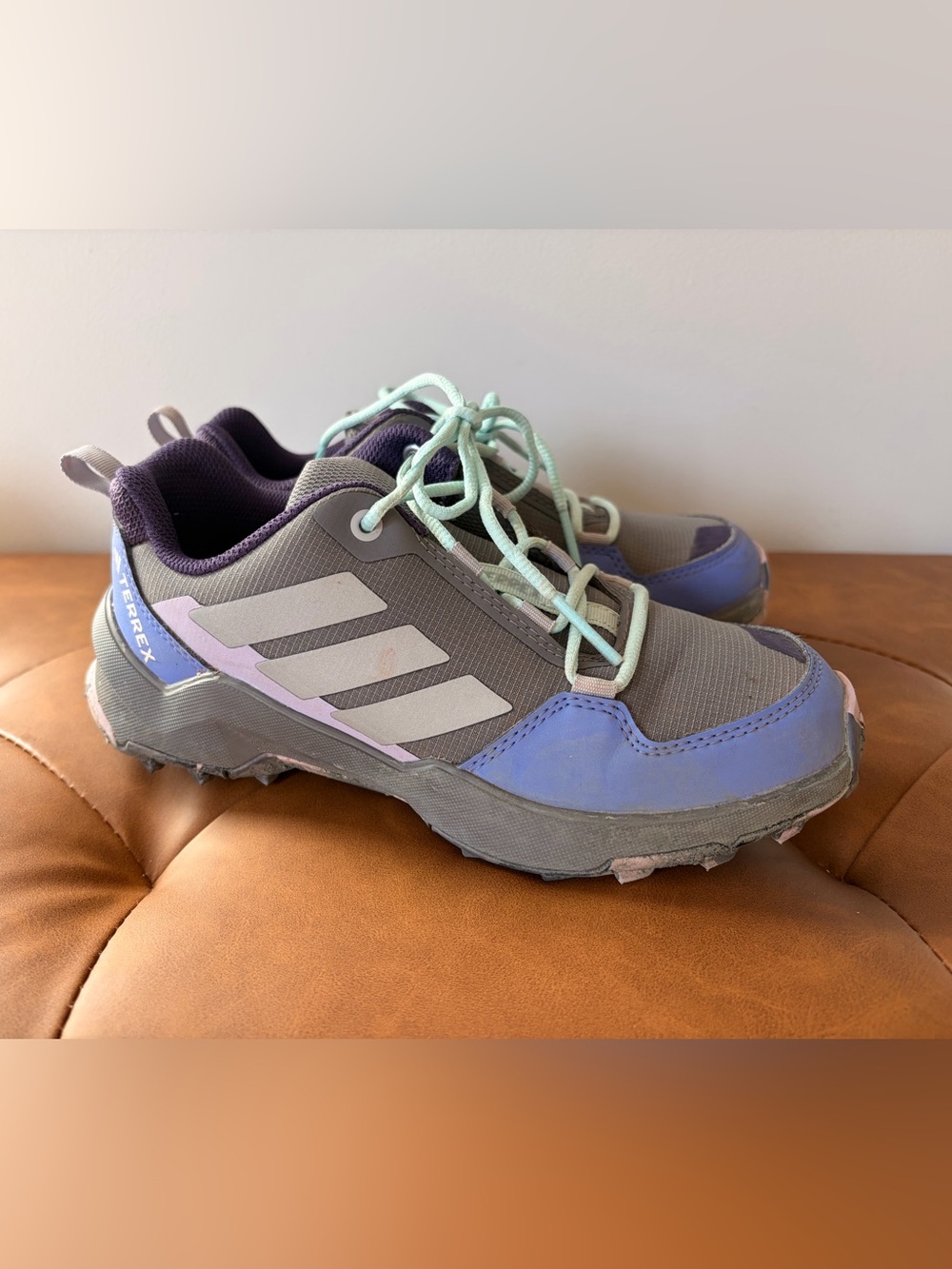 adidas Kids Trail Sneakers - Gray, Purple & Mint